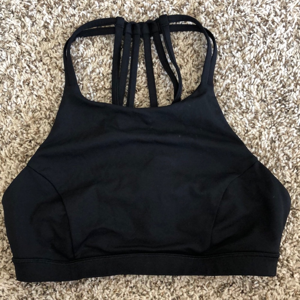 Black Lululemon high neck sports bra